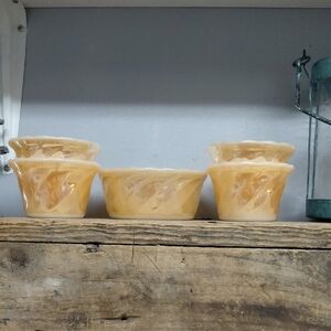 Vintage Fire King Peach Lustre Ware Bowl Set